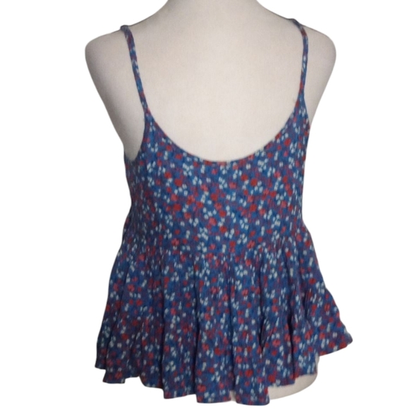 Patrons of Peace Ditsy Floral All Over Print  RWB Crop Tank Top Size Small - Picture 4 of 8